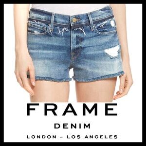 FRAME Los Angeles Le Cutoff (Rookley) Distressed Premium Denim Shorts Size 26